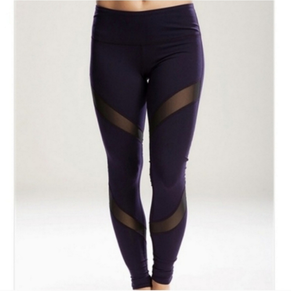 Rese Mia Mesh Legging Deep Purple Size XS NWT
